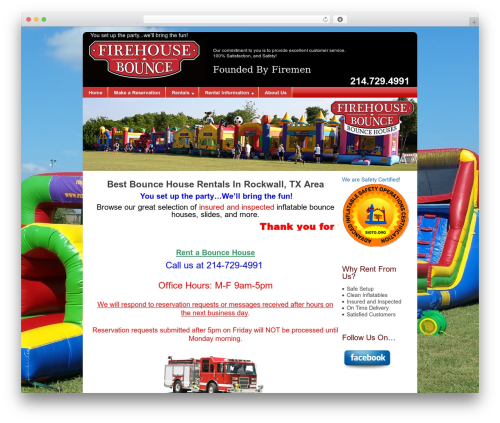 WordPress theme Sample Child Theme - firehousebounce.com
