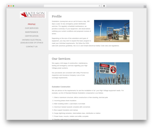 WordPress theme Solo - wilsonhighvoltage.com