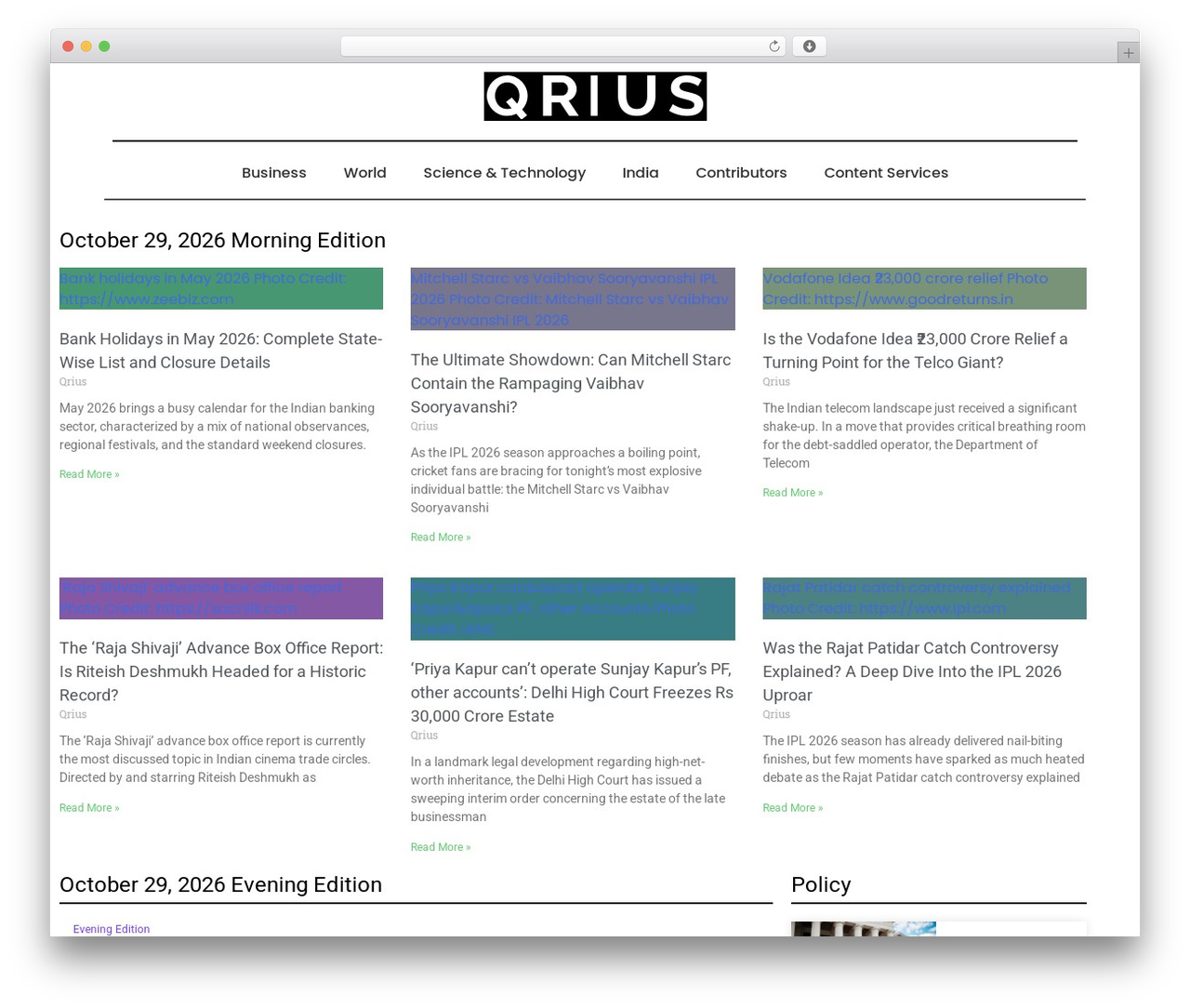 Echo Blog theme WordPress - qrius.com