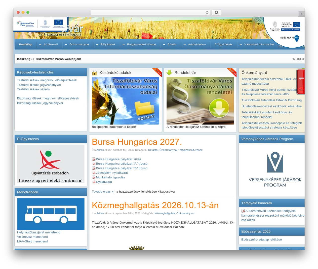Enterprise WordPress theme - tiszafoldvar.hu