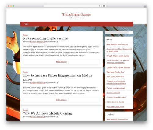 Frente theme WordPress - thetransformersgames.com
