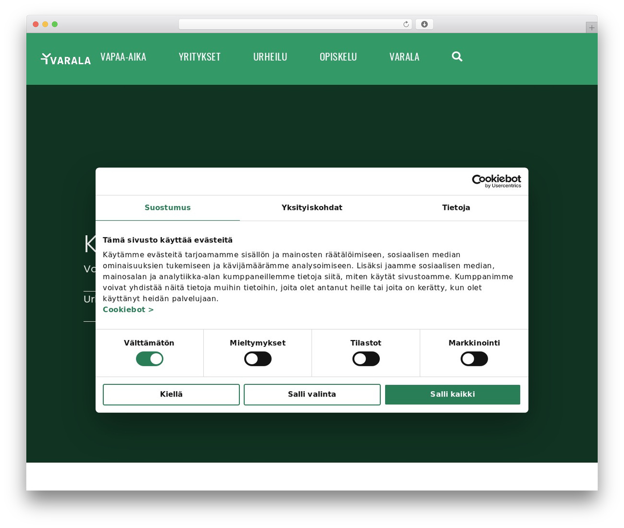 Hello Elementor WordPress theme - varala.fi