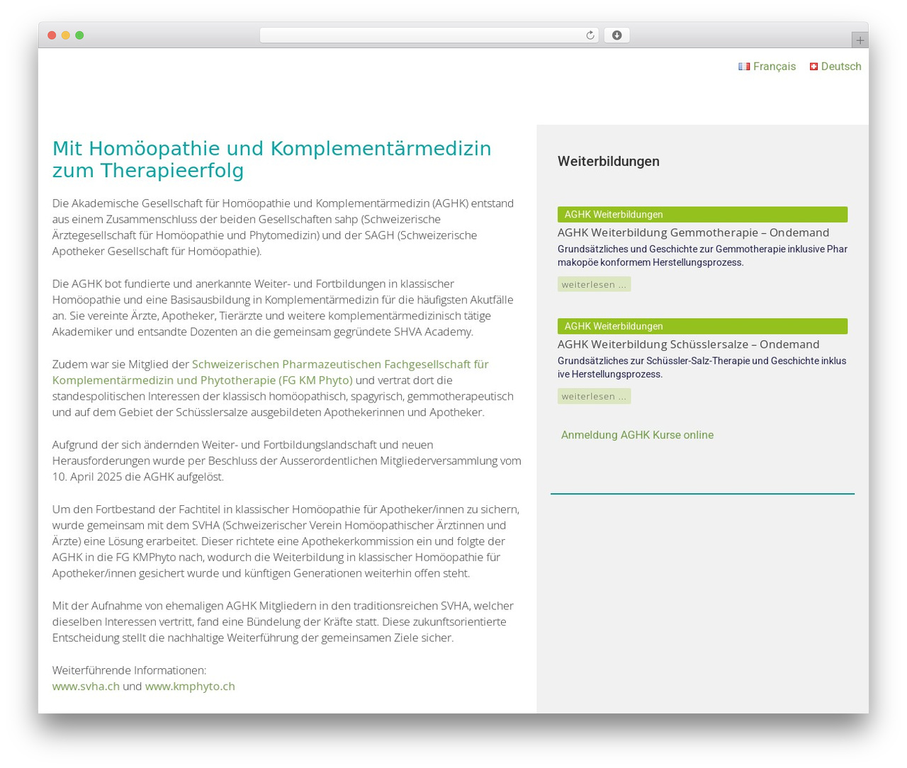 AGHK | SAHC WordPress website theme - aghk.ch