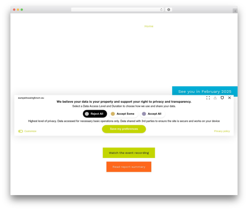WordPress theme EHF Theme - europehousingforum.eu