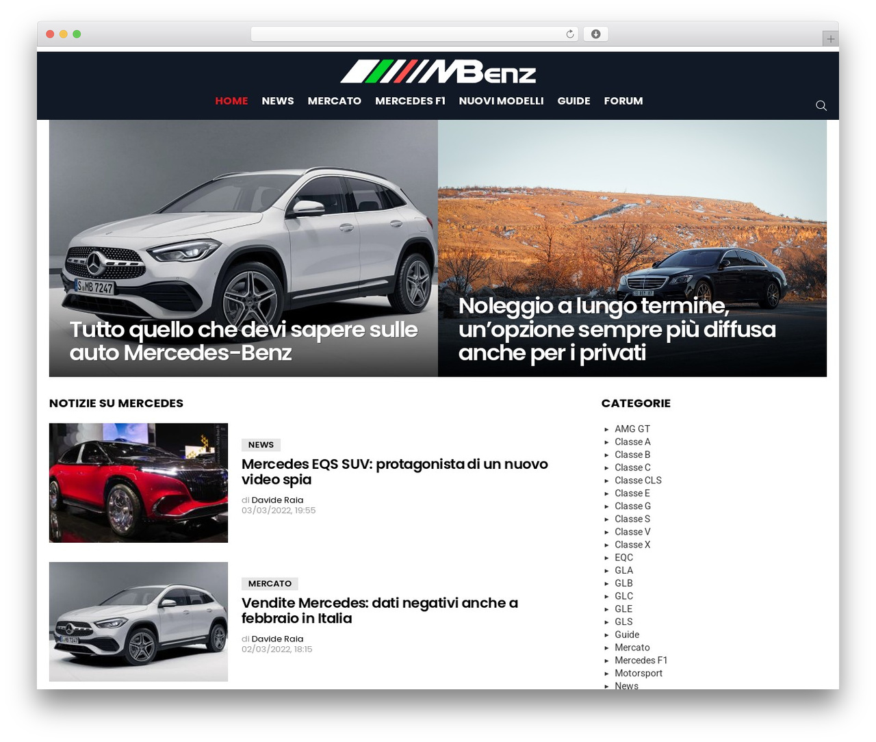 WordPress theme Mbenz - mbenz.it