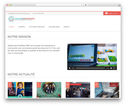 Nimva WordPress theme - grandirsansfrontieres.org