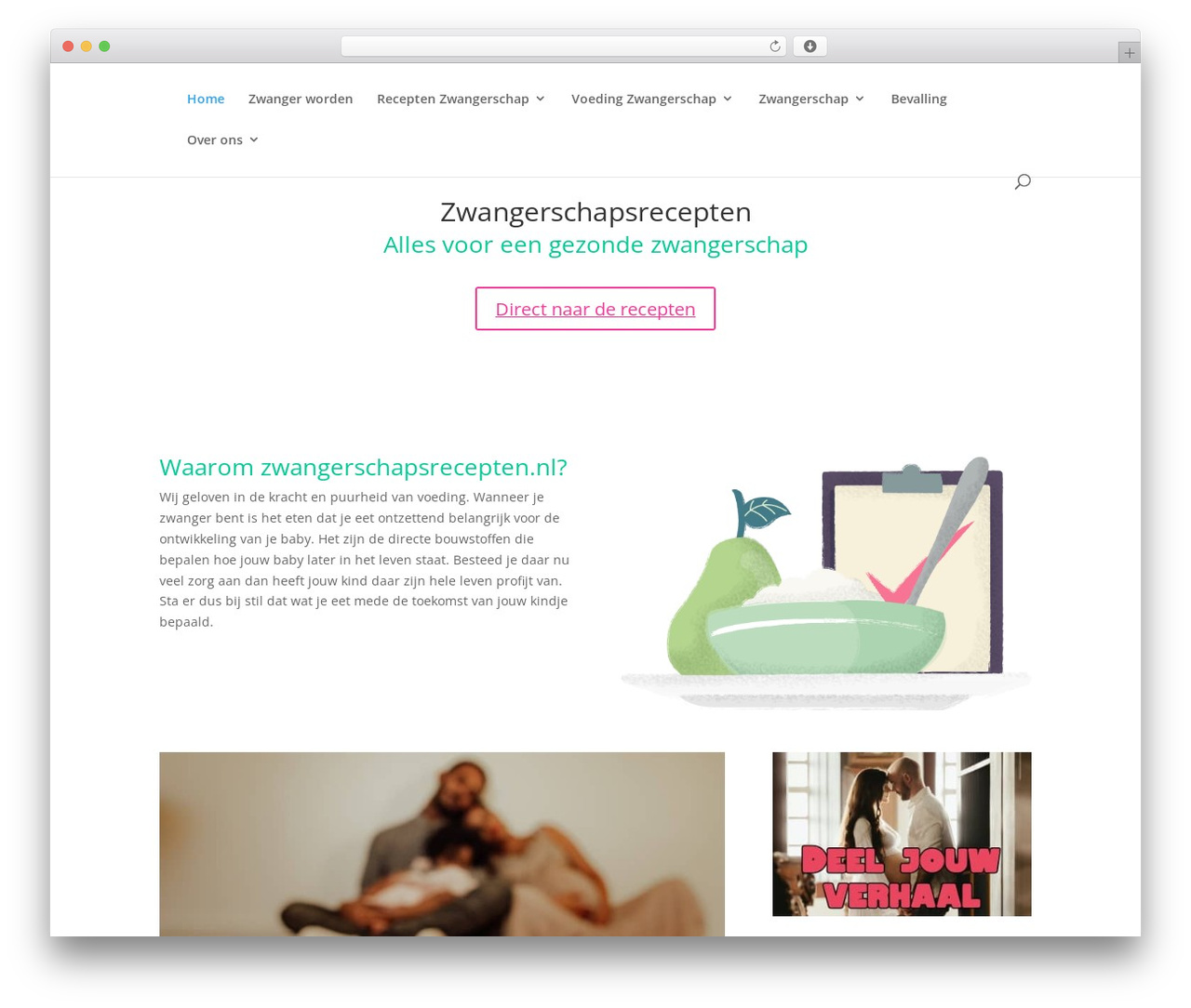 WordPress theme Divi - zwangerschapsrecepten.nl