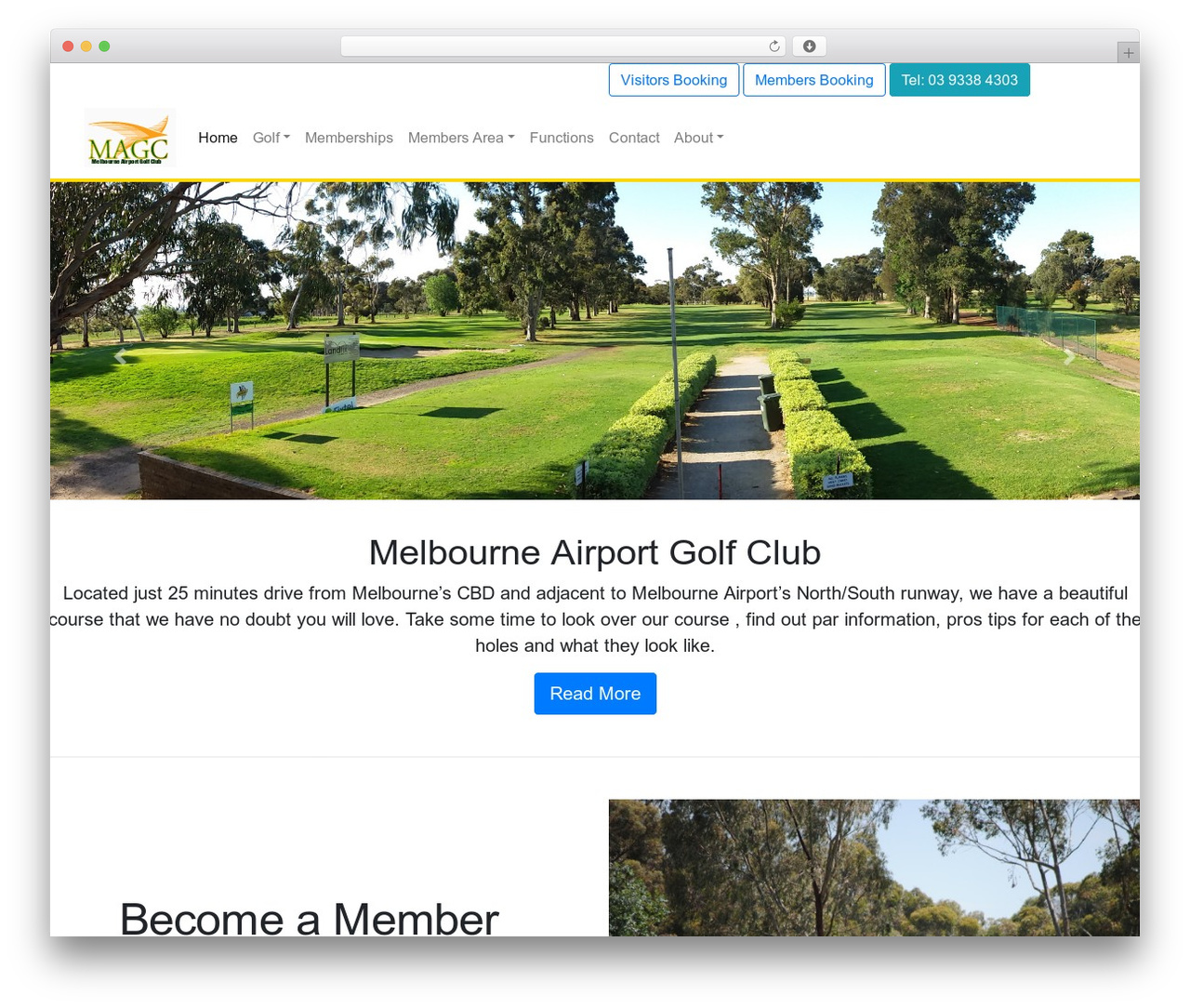 Wpbootstrap WordPress theme - melbourneairportgolfclub.com.au