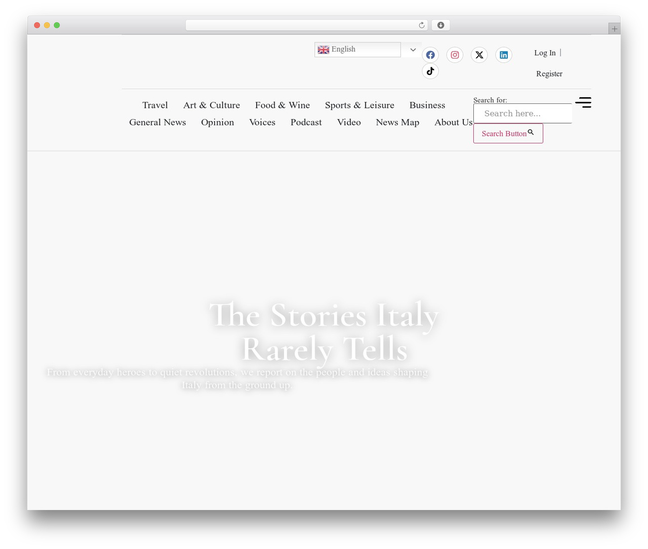 Hello Elementor WordPress theme - italynow.co.uk