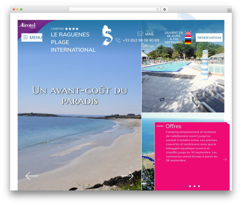 WordPress theme Plune - camping-le-raguenes-plage.com