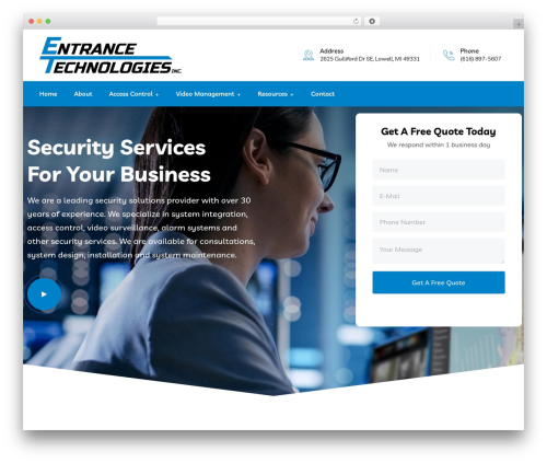 Braintech WordPress theme - entrancetechnologiesinc.com