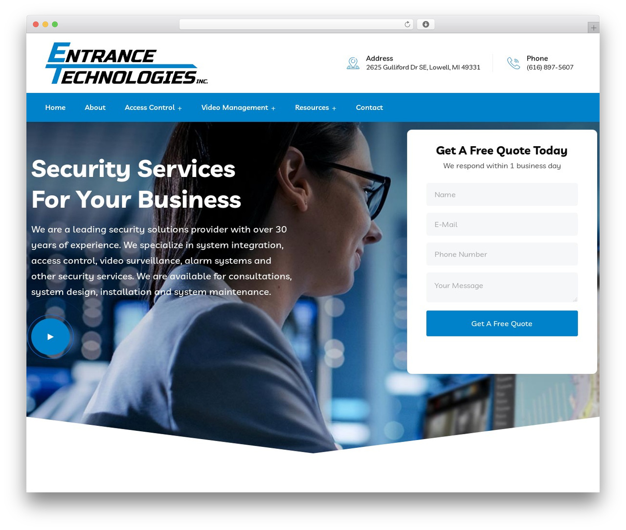 Braintech WordPress theme - entrancetechnologiesinc.com