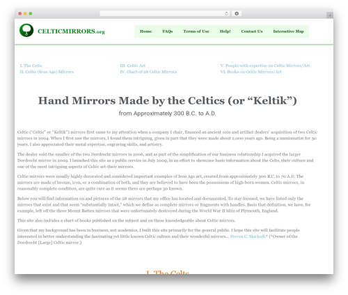 Celtic Mirrors theme WordPress - celticmirrors.org