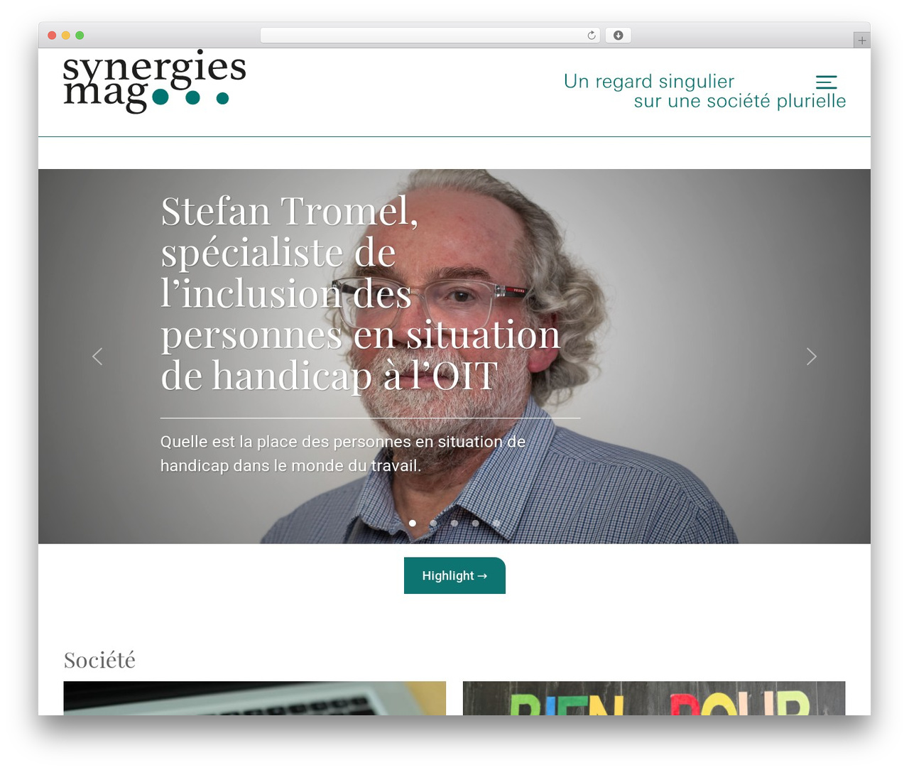 Synergies Mag WordPress website theme - synergiesmag.ch