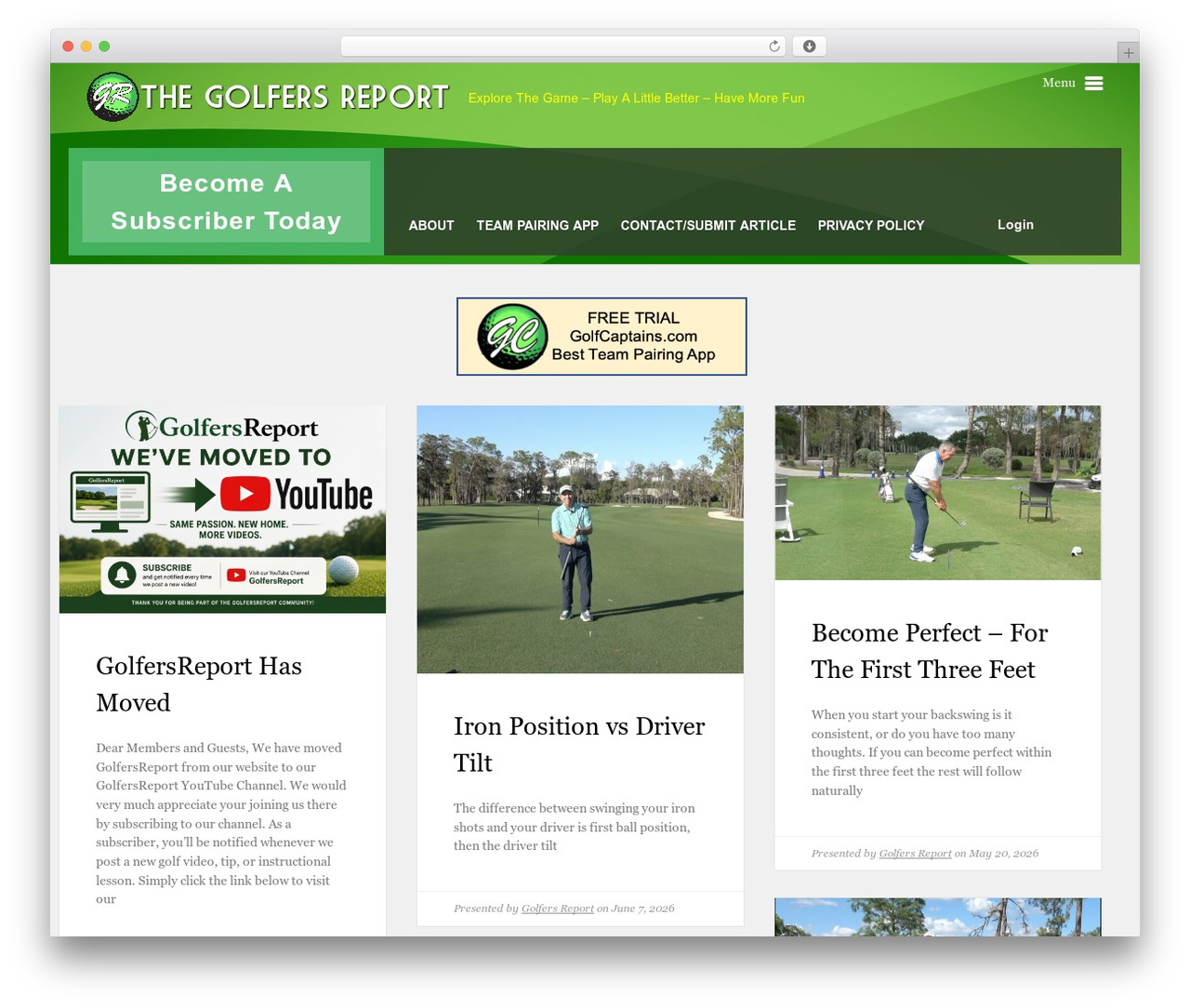 Fall WordPress theme - golfersreport.com