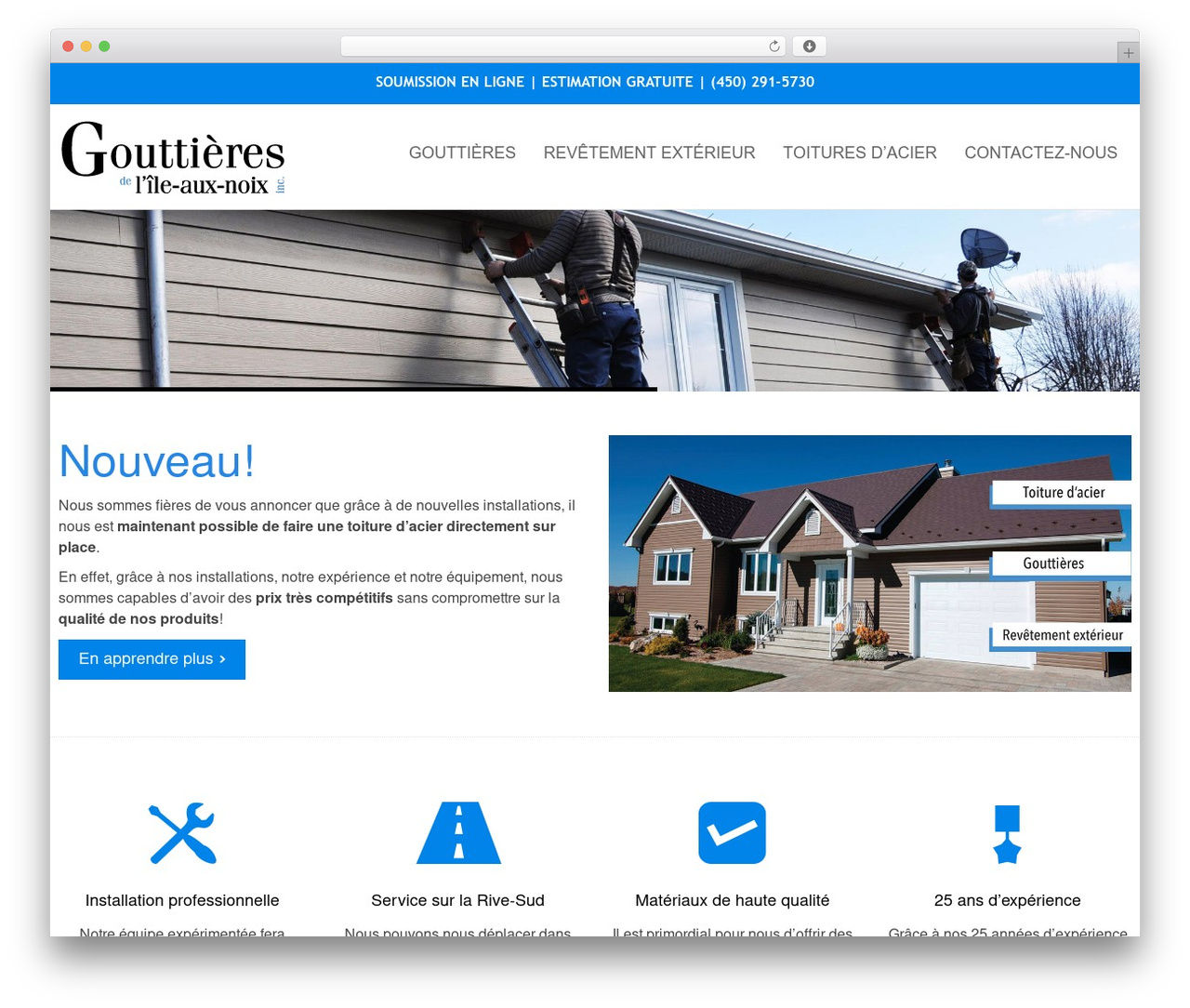 Flexform theme WordPress - gouttieresileauxnoix.com