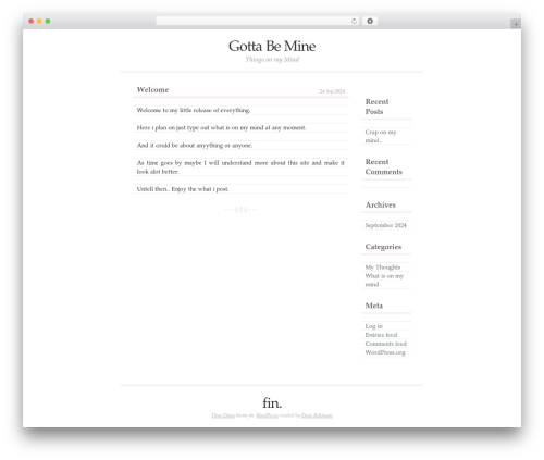 Dear Diary WordPress theme - gottabmine.com