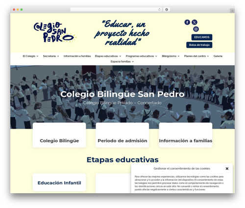 WordPress theme Divi - colegiobilinguesanpedro.es