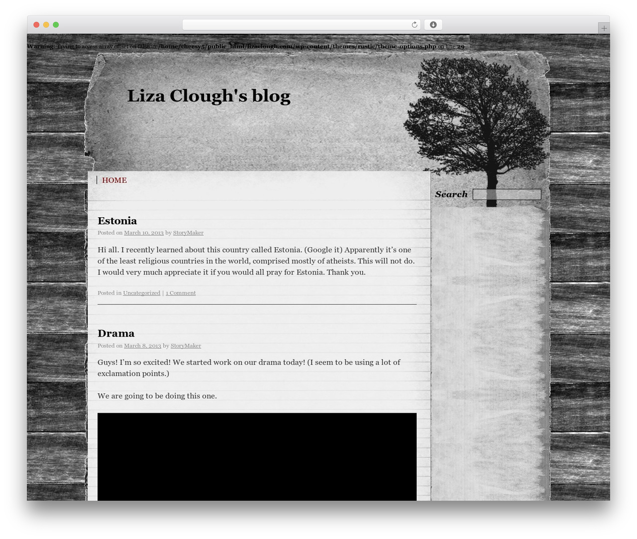WordPress theme Rustic - lizaclough.com