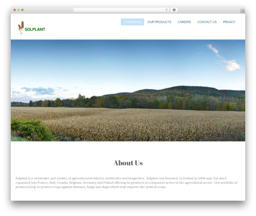 Zero WordPress theme - solplant.ie