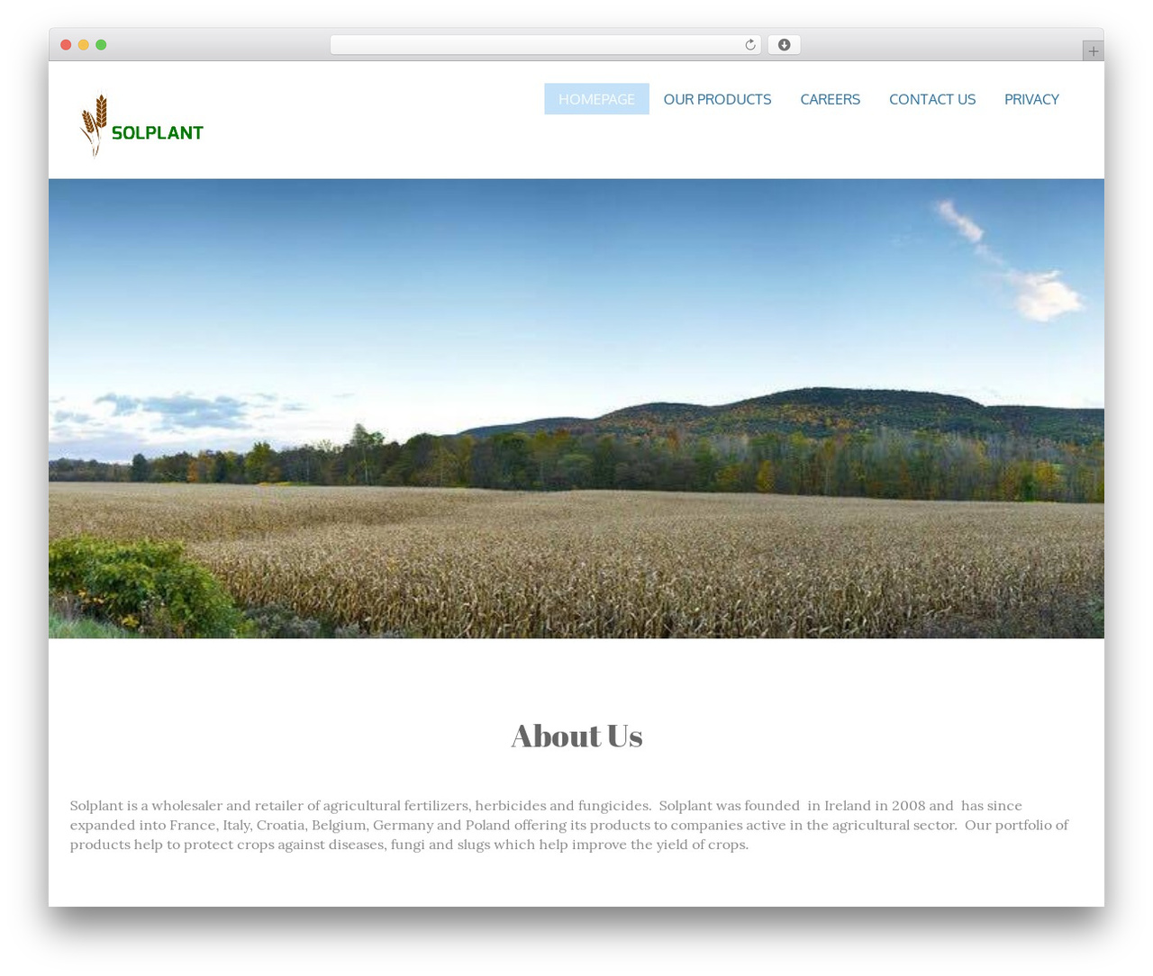Zero WordPress theme - solplant.ie