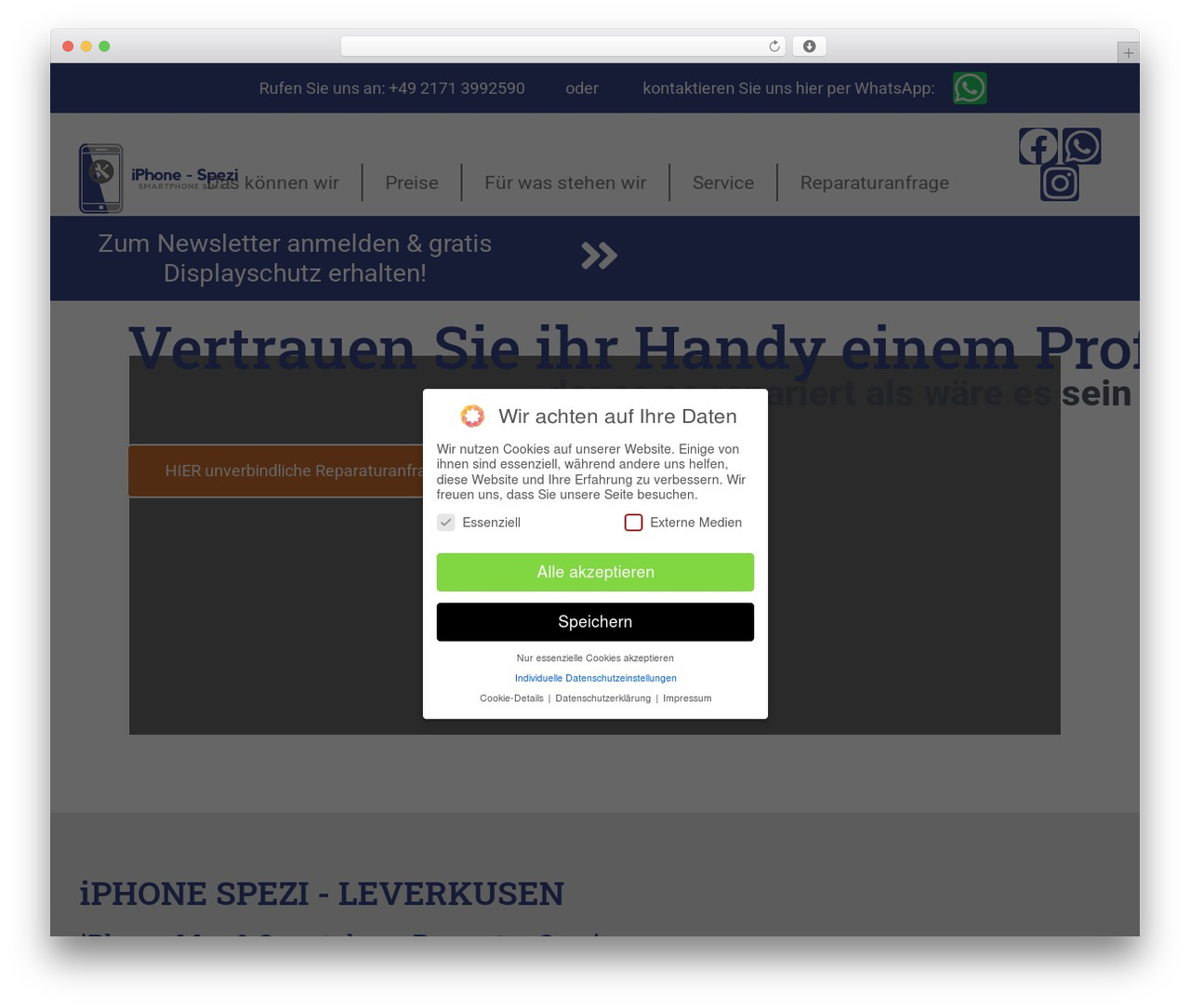 Page Builder Framework free WordPress theme - iphone-spezi.de