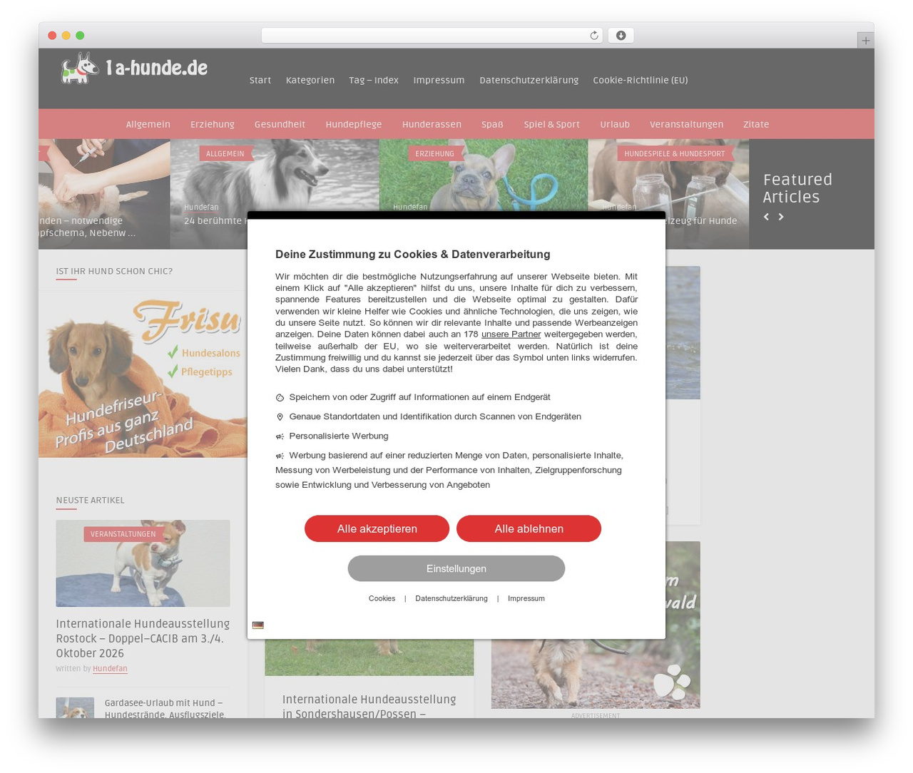 Pin WP WordPress theme - 1a-hunde.de