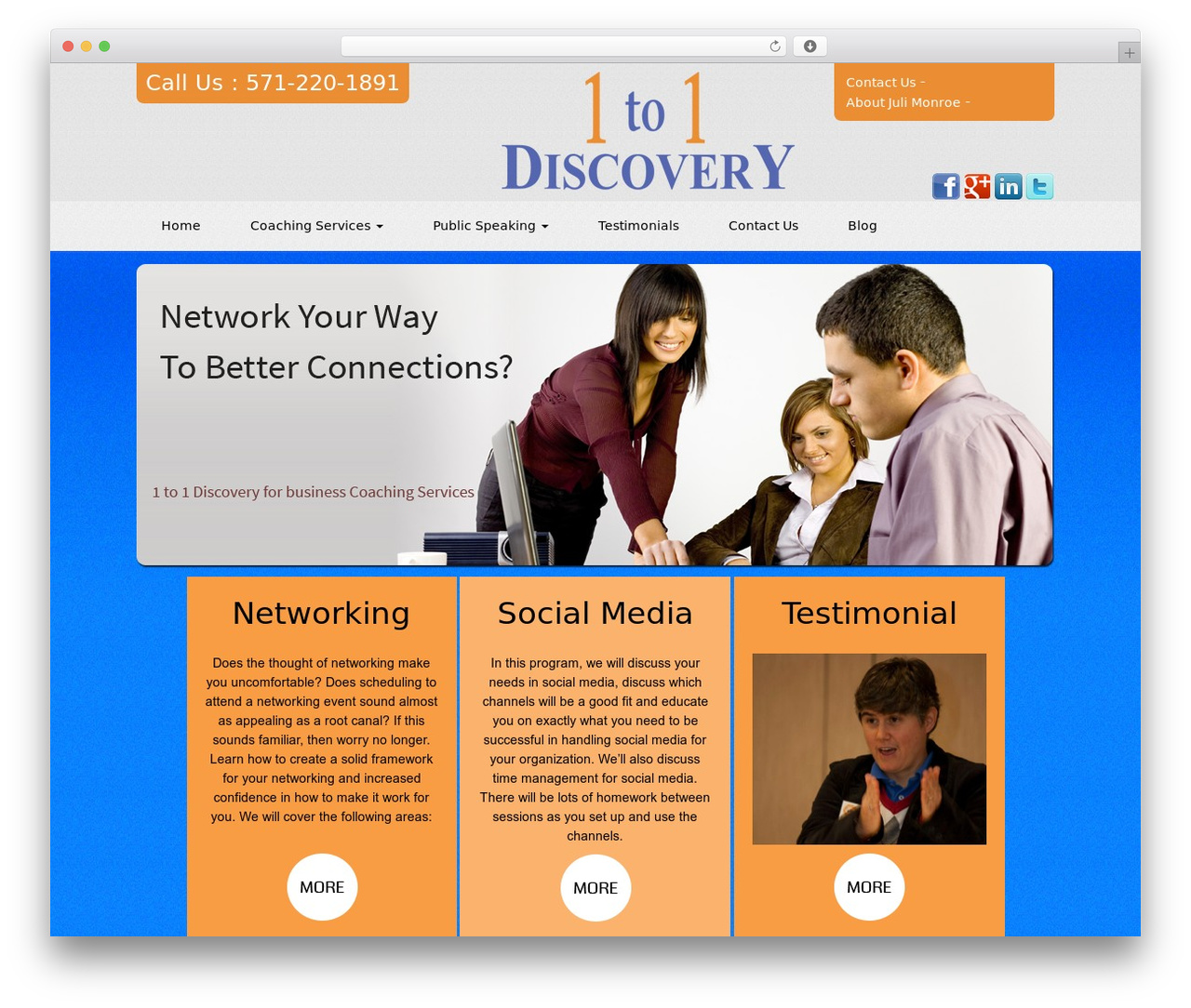 WordPress theme Soliloquy - 1to1discovery.com