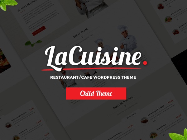 LaCuisine Child best restaurant WordPress theme