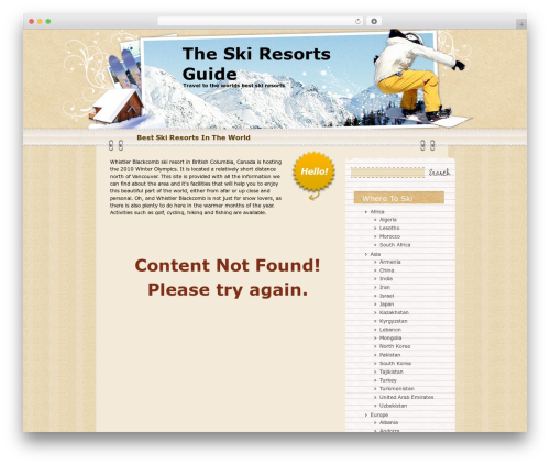WordPress theme Jumping Ski - theskiresortsguide.com