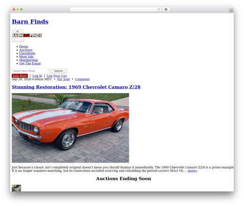 Barn Finds Theme WordPress theme - musclecars.org