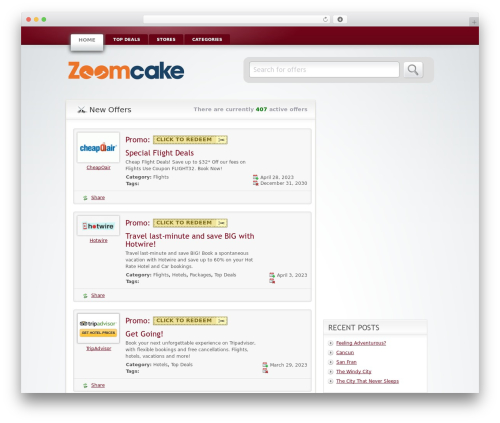 Clipper theme WordPress - zoomcake.com