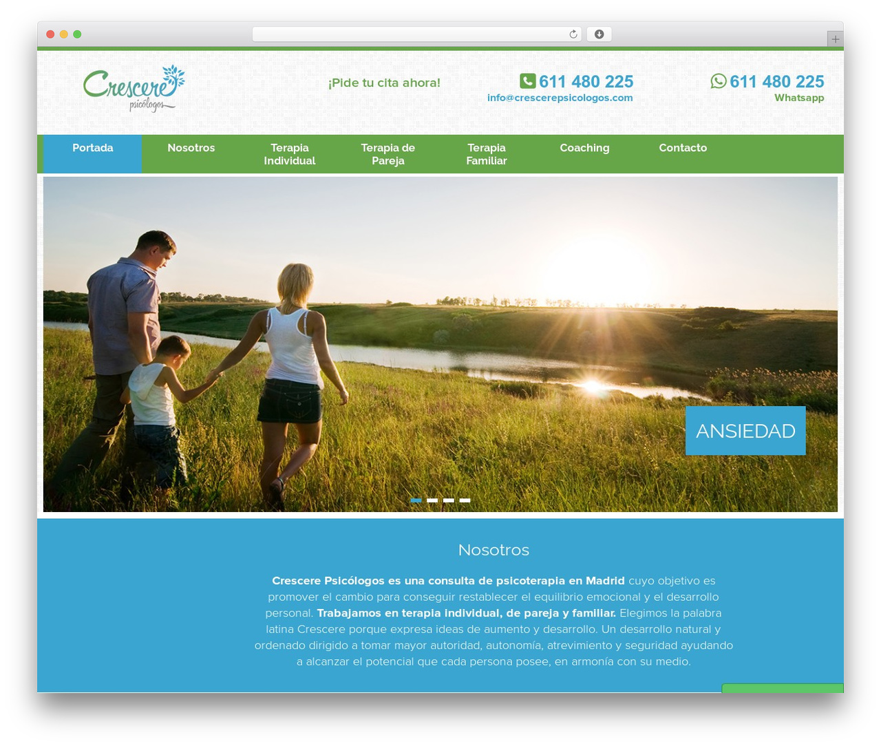 WordPress theme Accelerate - crescerepsicologos.com