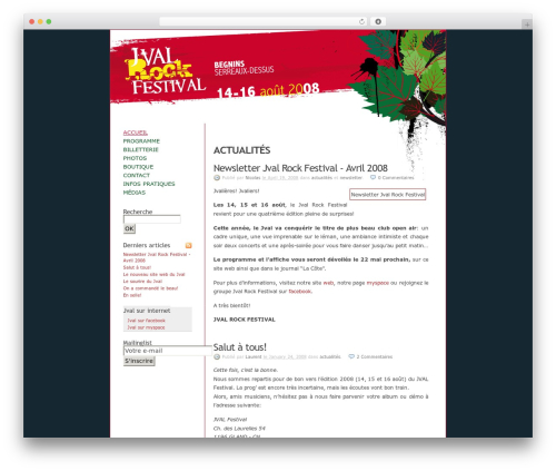 WordPress theme K2 - 2008.jvalfestival.com