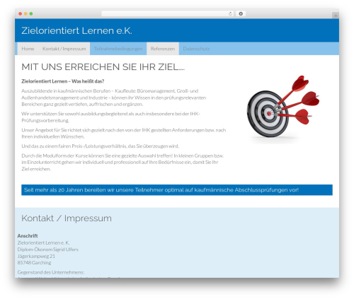 Flat Bootstrap WordPress theme - zielorientiert-lernen.de