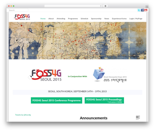 Theme WordPress Spacious - 2015.foss4g.org