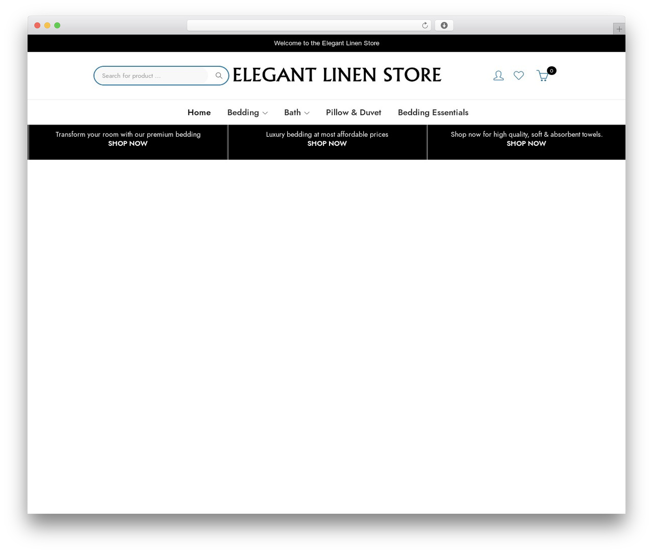 Mipro theme WordPress - elegantlinenstore.com