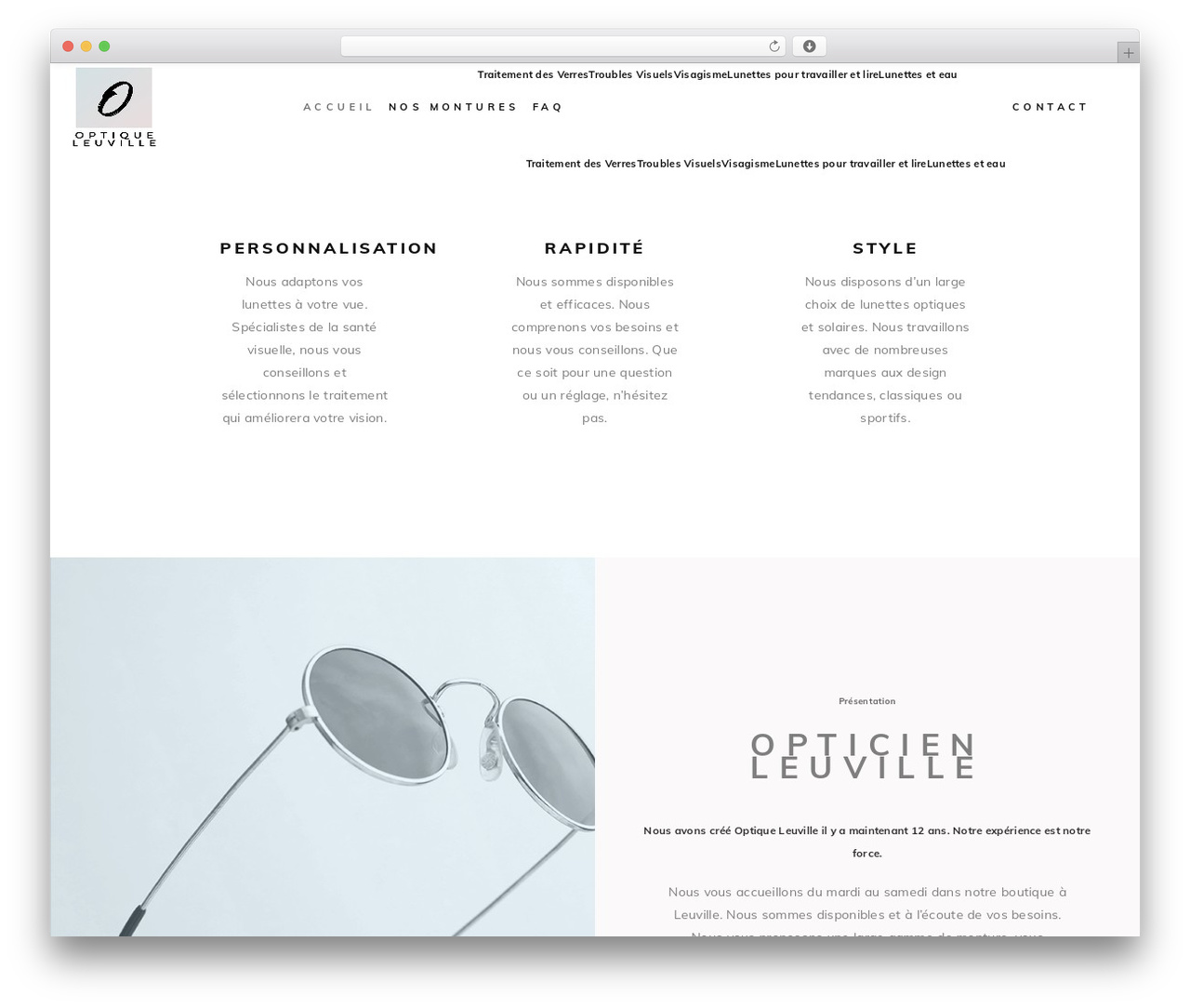 Audrey theme WordPress - optiqueleuville.fr