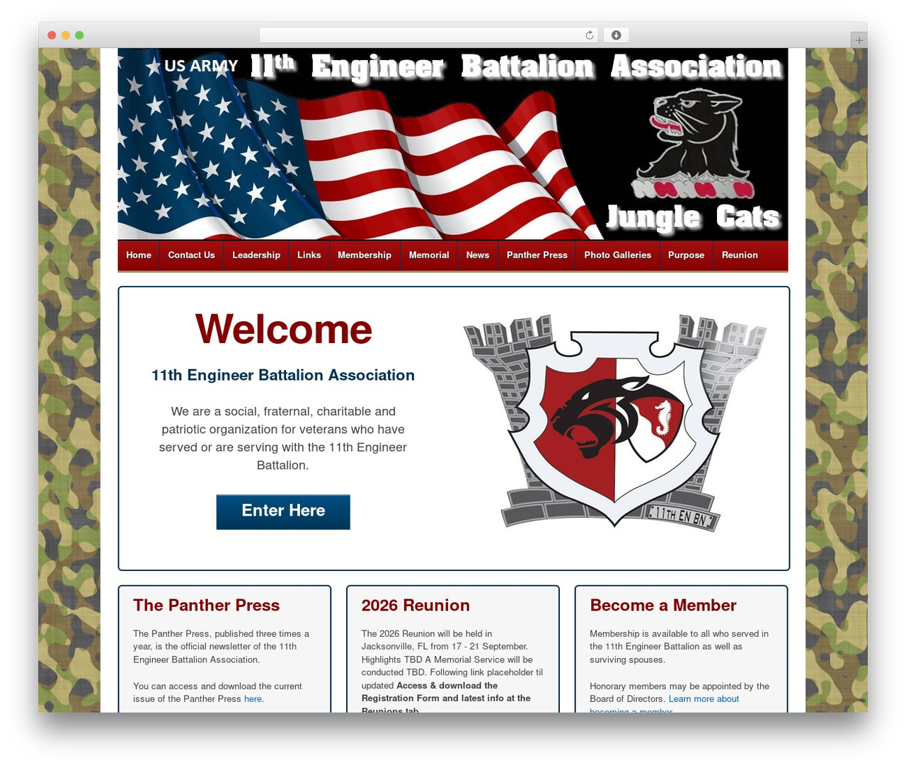 WP theme Responsive - 11thengineerbattalionassociation.com
