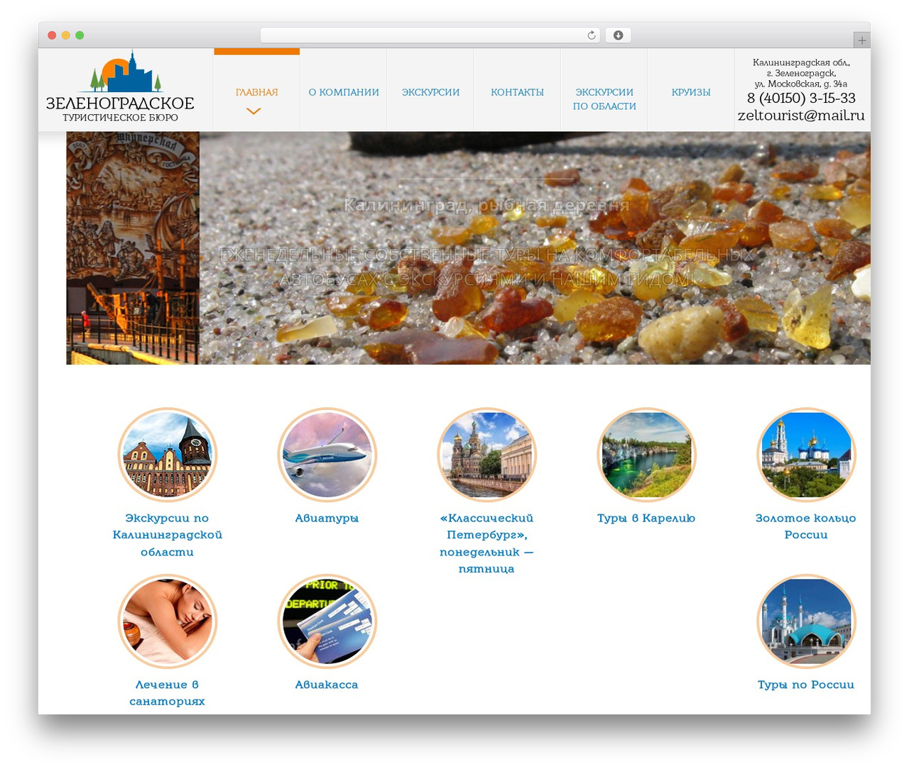 MultiSite WordPress website theme - zelenogradsktour.ru