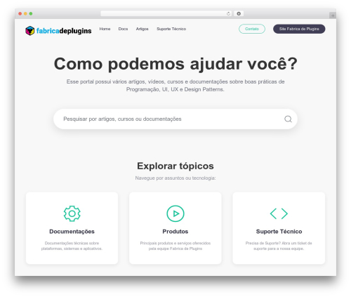 Plugin diogenes componentes WordPress plugin - suporte.fabricadeplugins.com.br