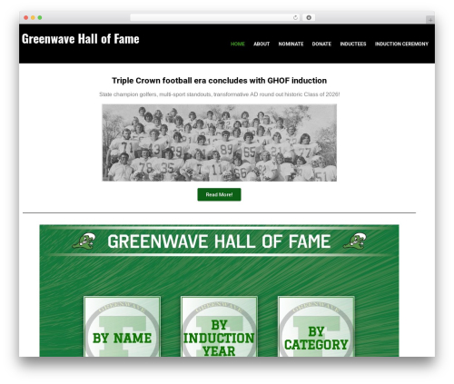 WordPress website theme Physique - greenwavehof.com