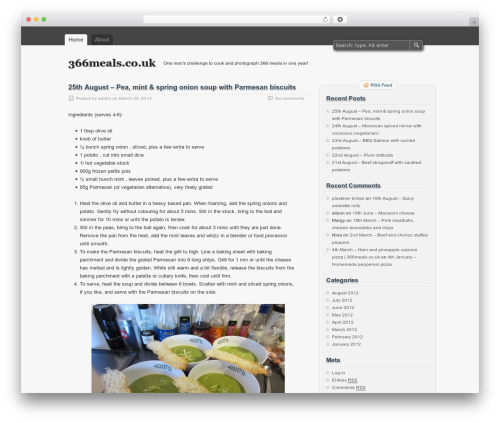 zBench WordPress theme - 366meals.co.uk