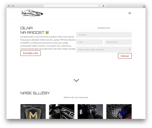 Divi WordPress theme - www.autavleskuopava.cz