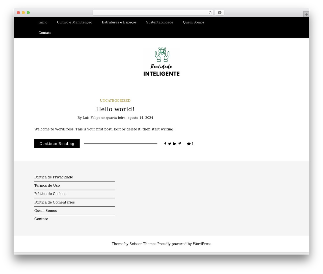 Writee WordPress theme - realidadeinteligente.com