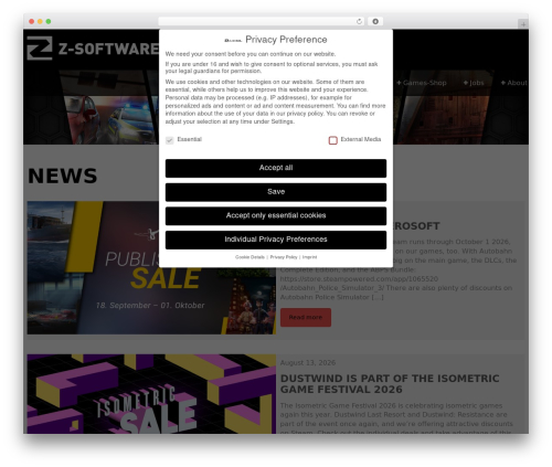PixieHype WordPress gaming theme - z-software.net/site