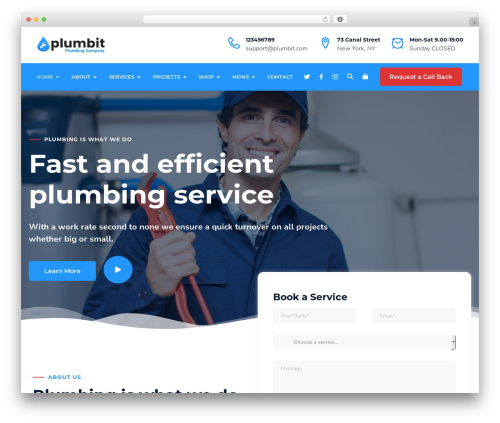 Theme WordPress Plumbit - plumbit.strongholdthemes.com/demos/demo4