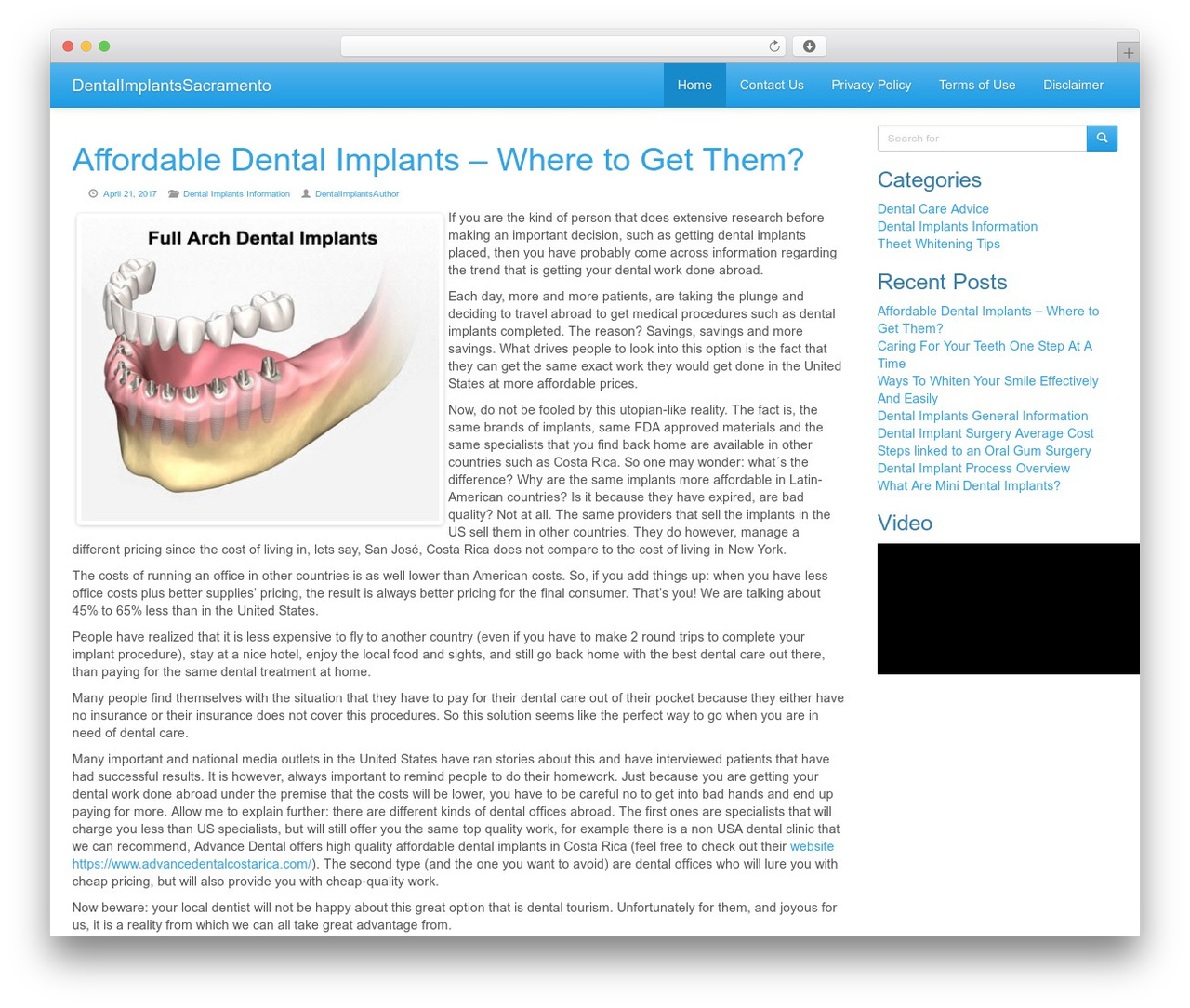 Bootpress theme WordPress - dentalimplantssacramento.org
