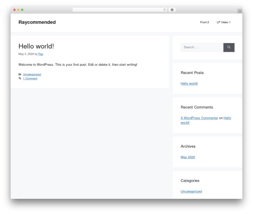GeneratePress WordPress theme - raycommended.com