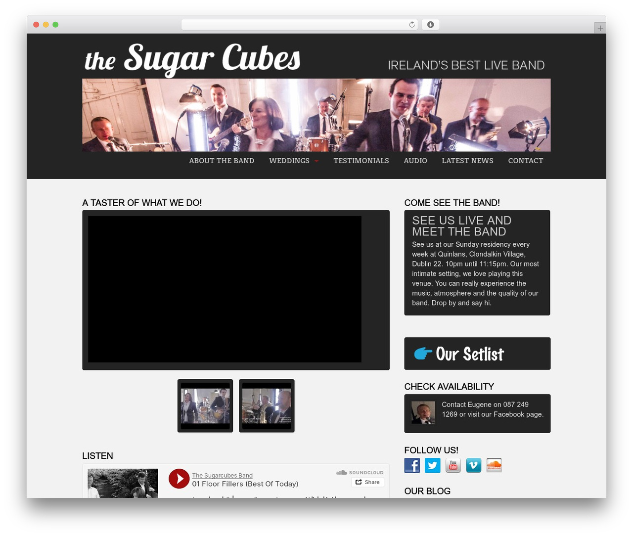 Unsigned WordPress wedding theme - thesugarcubesband.com